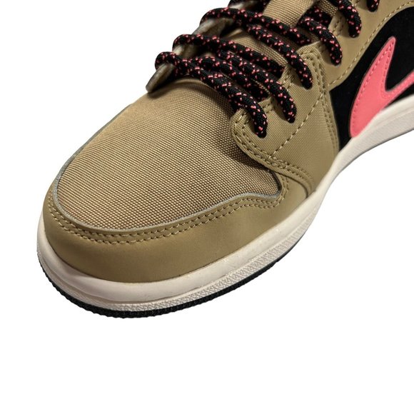 Jordan 1 Retro Low Fleece “Parachute Beige”  Women 6.5 Sneakers Fuzzy Tan Pink - Picture 6 of 16